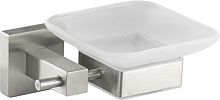 картинка GFMARK 87004 Мыльница стеклянная матовая, с креплением к стене из нержавеющей стали, с квадратным основанием, цвет САТИН от магазина Tovar-RF.ru
