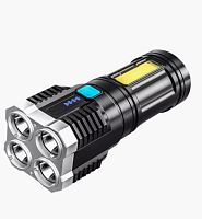 картинка фонарь ultraflash (15195) led51525 4led+cob, 3 вт, 4 реж, micro -usb, бокс черныйот магазина Tovar-RF.ru