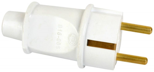картинка Штепсельная вилка VOLSTEN (14441) Sb2-PZ2 16А, Вилка прямая белая от магазина Tovar-RF.ru