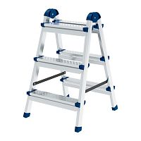 картинка СИБРТЕХ Стремянка двухсторонняя 3 ст., сталь профиль, стальные ступени, Россия [97983] от магазина Tovar-RF.ru