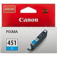 картинка canon cli-451c 6524b001 картридж  для pixma ip7240/mg6340/mg5440, голубой, 332стр. от магазина Tovar-RF.ru