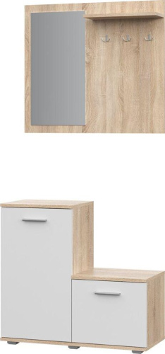 картинка Прихожая НК-МЕБЕЛЬ FUN КП-1 комплект мебели для прихожей Дуб сонома/Белый 71337652 НК-МЕБЕЛЬ FUN КП-1 комплект мебели для прихожей Дуб сонома/Белый 71337652 (1 кор.) от магазина Tovar-RF.ru