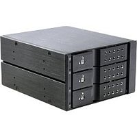 картинка procase t3-203-sata3-bk {hot-swap корзина 3 sata3/sas 6gb (черный) hotswap trayless aluminium mobie rack module (2x5,25) 1xfan 80x15mm} от магазина Tovar-RF.ru