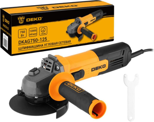 картинка Углошлифовальная машина DEKO DKAG750-125, 125мм, 750 Вт 080-1007 магазин Tovar-RF.ru являющийся официальным дистрибьютором в России картинка Углошлифовальная машина DEKO DKAG750-125, 125мм, 750 Вт 080-1007 от магазина Tovar-RF.ru