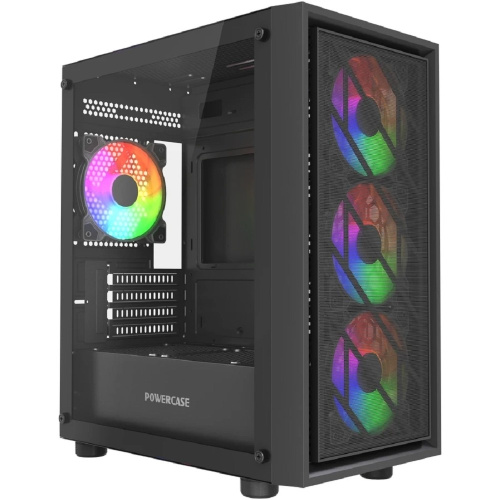 картинка Powercase Mistral Micro EM16, Tempered Glass, 4x120mm FRGB fan, чёрный, mATX  (CMMEM16B-L4) от магазина Tovar-RF.ru