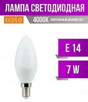 картинка Лампы светодиодные ECOLA C4LV70ELC CANDLE LED 7W/E14/4000K от магазина Tovar-RF.ru