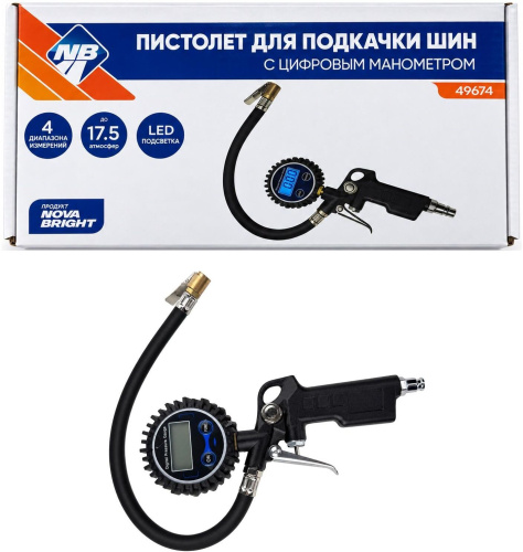 картинка nova bright с цифровым манометром, led подсветка, дюралюминиевый корпус (до 17.5 атм) от магазина Tovar-RF.ru