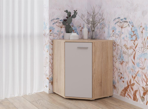 картинка Комод НК-МЕБЕЛЬ FUN комод КД-5 угловой Дуб Сонома/Белый 71336959 (1 кор.) от магазина Tovar-RF.ru