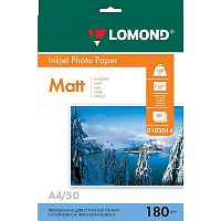 картинка LOMOND 0102014 Матовая бумага 1х A4, 180г/м2, 50 листов  от магазина Tovar-RF.ru