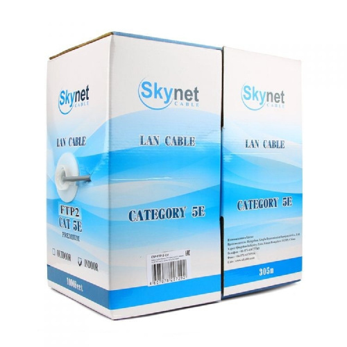картинка skynet кабель standart ftp indoor 4x2x0,48, медный, fluke test, кат.5e, однож., 305 м, box, серый [css-ftp-4-cu](ак5017624/1693107) от магазина Tovar-RF.ru