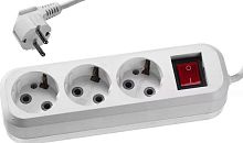 картинка Удлинитель СИБИН Удлинитель электрический, ПВС сечение 0,75кв мм, 3 гнезда, макс мощн 2200Вт, 3м, заземление, выключатель 55036-3 от магазина Tovar-RF.ru