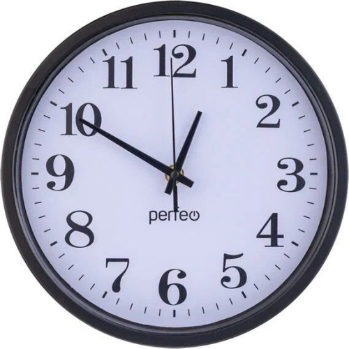 картинка Часы PERFEO (PF_C3062) "PF-WC-002" чёрный корпус/белый циферблат PERFEO (PF_C3062) "PF-WC-002" чёрный корпус/белый циферблат от магазина Tovar-RF.ru