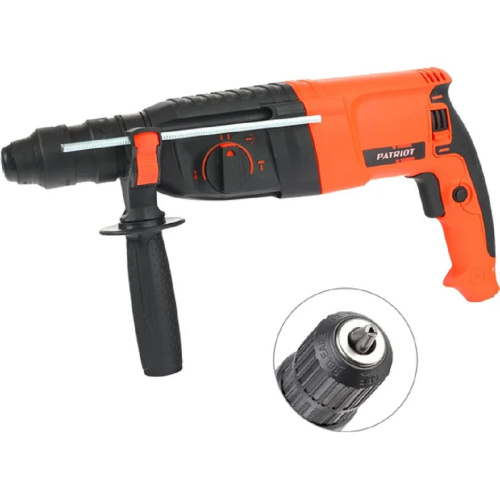 картинка PATRIOT RH 262Q Перфоратор SDS+ [140301335] { БЗП, 800 Вт, 2,8 Дж, 3 функции, макс.диаметр 26мм, в пластиковом кейсе, глубиномер } от магазина Tovar-RF.ru