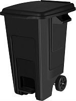 картинка Контейнер SPIN&CLEAN SC700921028 Freestyle для мусора с крышкой, на колесах, с педалью, 130л (PP), черный SPIN&CLEAN SC700921028 Freestyle для мусора с крышкой, на колесах, с педалью, 130л (PP), черный от магазина Tovar-RF.ru