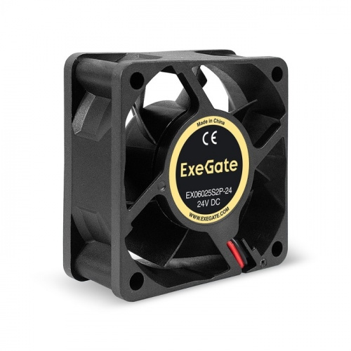 картинка exegate ex295204rus вентилятор 24в dc exegate ex06025s2p-24 (60x60x25 мм, sleeve bearing (подшипник скольжения), 2pin, 5000rpm, 34.5dba) от магазина Tovar-RF.ru