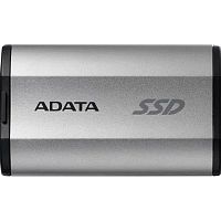 картинка a-data portable ssd 4tb sd810 external type-c, usb 3.2 gen2x2, up to r/w 2000/2000 mb/s, 72.7x44x12.2mm, silver (5 лет) от магазина Tovar-RF.ru