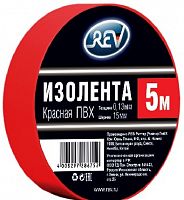 картинка Изолента ПВХ REV 28675 2 Изолента ПВХ 0,13*15мм Красная 5м от магазина Tovar-RF.ru