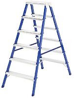 картинка Лестница-стремянка LWI 6 ступ. стальная двусторонняя от магазина Tovar-RF.ru