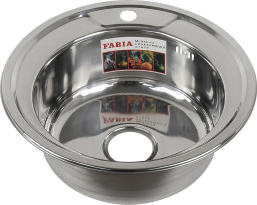 картинка мойка врезная fabia 049 мойка врезная d - 49 см 1 мм + большой сифон с переливом fabia 049 мойка врезная d - 49 см 1 мм + большой сифон с переливом от магазина Tovar-RF.ru