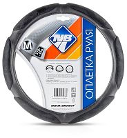 картинка оплетка на руль nova bright (m) экокожа, спонжевая, черная 47692 от магазина Tovar-RF.ru