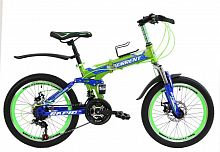картинка велосипед torrent rapid (рама сталь 14,5", подростковый, внедорожный, 21 скорость, колеса 20д.) 4000230 зеленый, синийот магазина Tovar-RF.ru