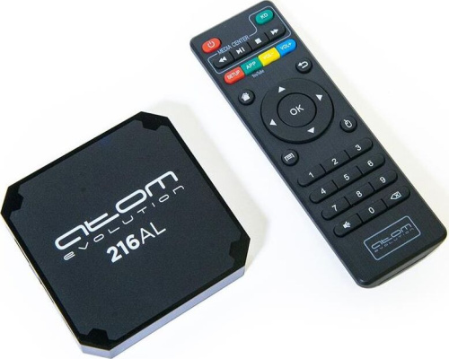 картинка приставка смарт тв atom-216al (android tv box), allwinner h313, 2/16gb, аtomevolution аtomevolution allwinner h313 2/16gb atom-216al от магазина Tovar-RF.ru