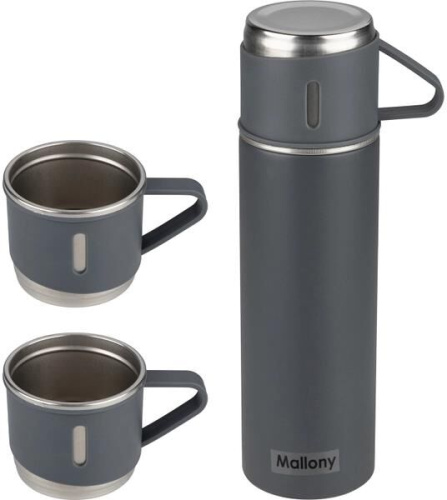 картинка набор: термос + термокружки mallony festa, 0,5 л (3 кружки), серый (106052) mallony набор: термос + термокружки festa, 0,5 л (3 кружки), серый (106052)от магазина Tovar-RF.ru