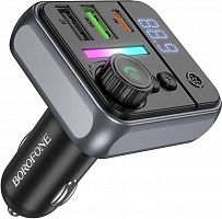 картинка трансмиттер borofone (6941991115257) bc50 fm-трансмиттер+азу 2usb+1type-c pd20w+qc3.0 , black от магазина Tovar-RF.ru