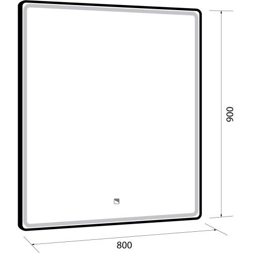 картинка Зеркало POINT, 80x90 см, сенсорный выключатель, LED-подсветка от магазина Tovar-RF.ru фото 5