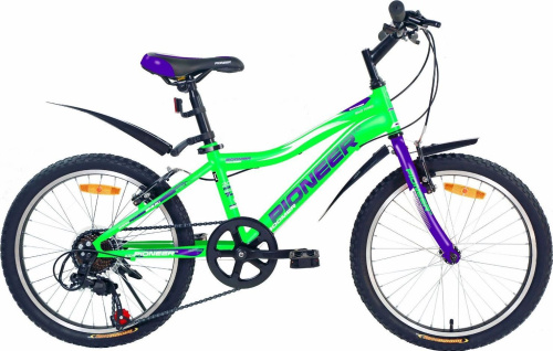 картинка велосипед pioneer boomer 20"/11" green-darkblue-whiteот магазина Tovar-RF.ru