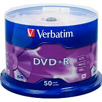 картинка verbatim  диски dvd+r  4.7gb 16-х , 50 шт, cake box (43550) от магазина Tovar-RF.ru