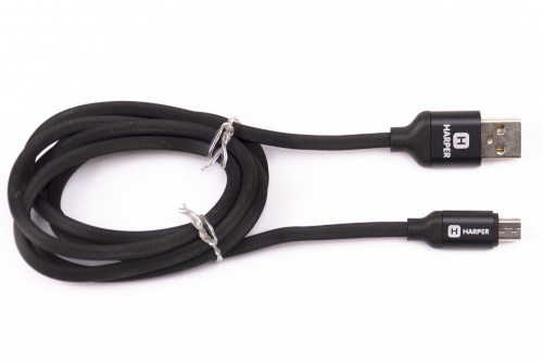 картинка usb кабель harper sch-330 black (micro-usb, 1м, оплетка силикон) от магазина Tovar-RF.ru