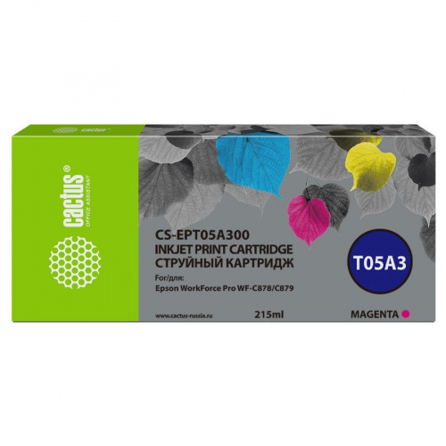 картинка картридж струйный cactus cs-ept05a300 t05a3 пурпурный (215мл) для epson workforce pro wf-c878/c879 от магазина Tovar-RF.ru
