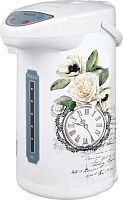 картинка термопот kelli kl-1872 белый с рис.цветы с часами от магазина Tovar-RF.ru