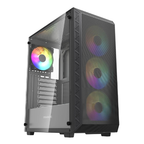 картинка Powercase Корпус Mistral S4B ARGB, Tempered Glass, 4x 120mm ARGB PWM Fans, чёрный, ATX  (CMSB-A4) от магазина Tovar-RF.ru