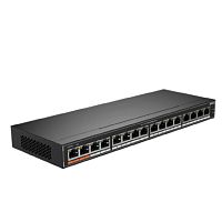 картинка dahua dh-sg1016p 16-портовый гигабитный неуправляемый коммутатор c poe, 16xrj45 1gb poe, суммарно 190вт, коммутация 32 гбит/с, mac-таблица 8к от магазина Tovar-RF.ru