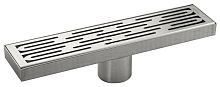 картинка Трап САНАКС 40446 Трап 300х68 мм, нержавеющая сталь, линейный, вертикальный, крышка решётка узор с гидрозатвором от магазина Tovar-RF.ru