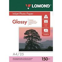 картинка Фотобумага LOMOND Односторонняя Глянцевая, 150г/м2, A4 (21X29,7см) 25л. для струйной печати. 0102043 от магазина Tovar-RF.ru