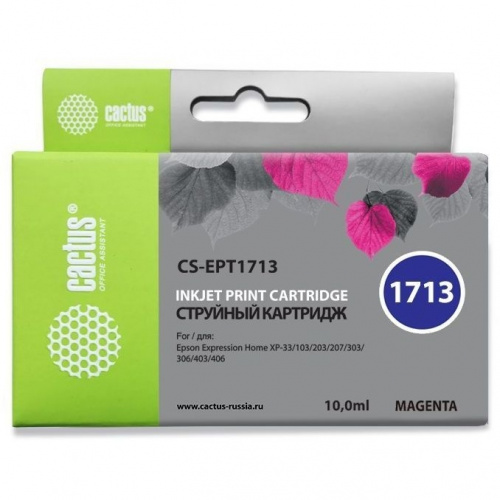 картинка картридж струйный cactus cs-ept1713 пурпурный (10мл) для epson xp-33/103/203/207/303/306/403/406 от магазина Tovar-RF.ru