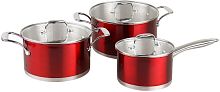 картинка POMIDORO POMI D'ORO PSS-640027 Prezioso Набор кастрюль 20см, 24см и соусник 16см с крышками от магазина Tovar-RF.ru