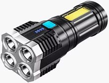 картинка фонарь ultraflash (15195) led51525 (фонарь акк 4в, черн., 4led+cob, 3 вт, 4 реж, micro -usb, бокс) ultraflash (15195) led51525 4led+cob, 3 вт, 4 реж, micro -usb, бокс черныйот магазина Tovar-RF.ru