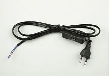 картинка сетевой шнур с вилкой и выключателем uniel (ul-00004432) ucx-c11/02a-170 black от магазина Tovar-RF.ru
