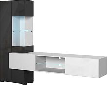 картинка Гостиная НК-МЕБЕЛЬ POINT ТИП-70 гостиная Белый/Чёрный глянец 71774993 (2 кор.) от магазина Tovar-RF.ru