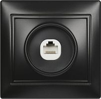 картинка розетка smartbuy (sbe-01b-s1-rj) венера, 1-местная, черный от магазина Tovar-RF.ru