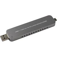 картинка orient 3552u3, usb 3.1 gen2 контейнер для ssd m.2 nvme 2242/2260/2280 m-key, pcie gen3x2 (jms583),10 gb/s, поддержка uaps,trim, разъем usb3.1 type-a + type-c, корпус в виде флешки, черный (30902) от магазина Tovar-RF.ru