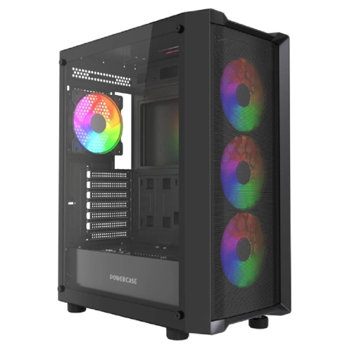 картинка Powercase Mistral EA19, Tempered Glass, 4x 120mm ARGB PWM Fan, чёрный, ATX  (CMAEA19-A4) от магазина Tovar-RF.ru