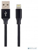 картинка кабель perfeo (i4317) usb a вилка - lightning вилка, 2a, черный, длина 2 м., light premium от магазина Tovar-RF.ru