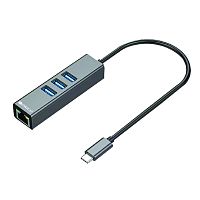 картинка origo ou330n/a1a сетевой адаптер usb-c/gigabit ethernet с 3 портами usb 3.0 от магазина Tovar-RF.ru