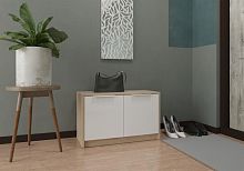 картинка Тумба для обуви МЕБЕЛЬ-КОМПЛЕКС Нордик Тумба для обуви низкая Дуб сонома/Белая Аляска МЕБЕЛЬ-КОМПЛЕКС Нордик Тумба для обуви низкая Дуб сонома/Белая Аляска от магазина Tovar-RF.ru