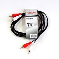 картинка telecom кабель соединительный (tav7158-1.5m) 2xrca (m) - 2xrca (m) черный 1,5m  6926123462843  от магазина Tovar-RF.ru